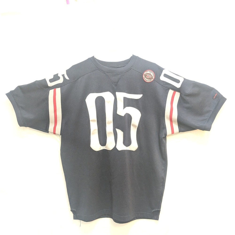 FUBU Football Jersey Style Shirt Mens‎ XL Black 05 Applique Y2K Streetwear